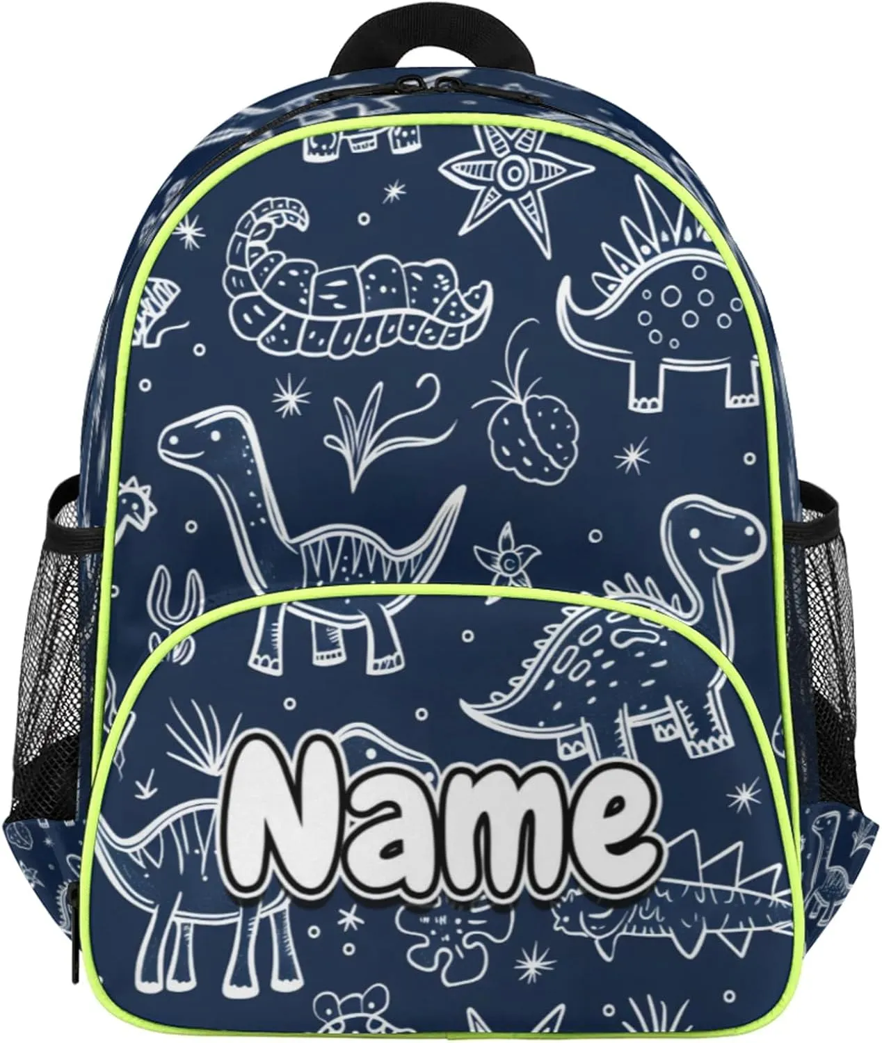 Dinosaurs Fossils Custom Backpack with Name Cute Personalized Small Shoulder Bag Waterproof Travel Casual Backpack with Chest Strap 14.2in