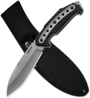 Dispatch Fixed Blade Survival Knife with Sheath, 10-Inch 8Cr13Mov Steel Blade Full Tang Bushcraft Knife with Non-Slip G10 Handle, Perfect Camping Hunting Knives for Men Women Outdoor Activities