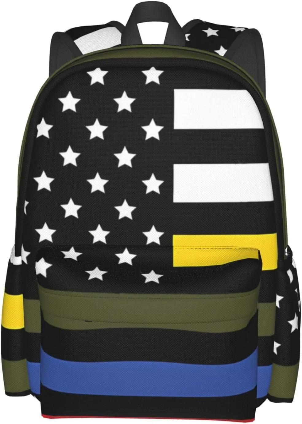 Dispatch Police Military Fire Flag Backpack Large Capacity Backpack Lightweight Double Shoulder Bag For Women Men Travel