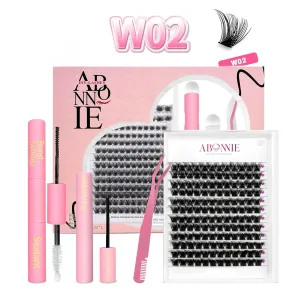 DIY Lash Extension Kit at Home – 240 Pcs Cluster Lashes with Bond & Seal, Lash Remover, Applicator Tweezer – Wispy Look False Eyelashes Extension Kit for Beginners & Professionals