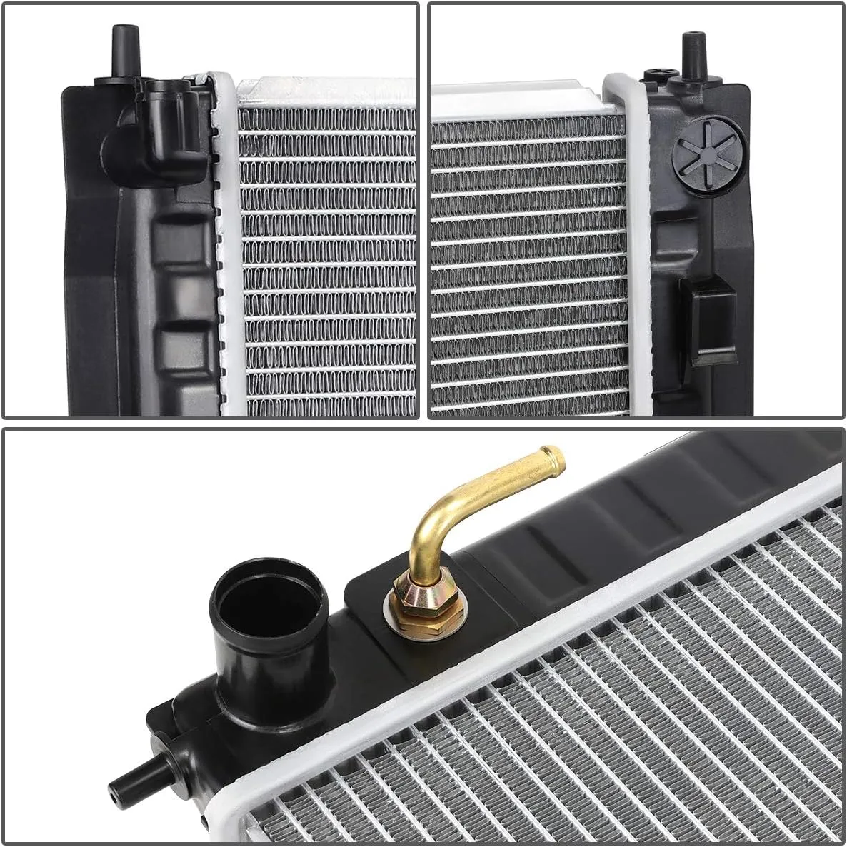 DNA Motoring OEM-RA-13039 1-Row OE Style Aluminum Core Radiator Compatible with 09-14 Murano / 11-16 Quest, 26-7/16" W X 18-1/16" H X 1" D, 1-3/8" Inlet, 1-3/8" Outlet