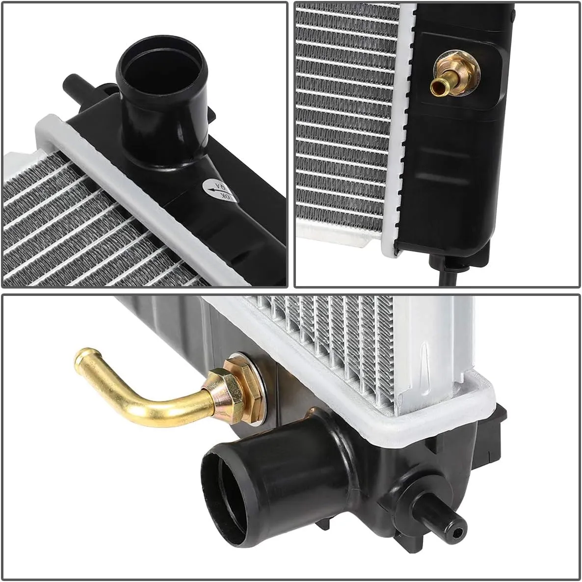 DNA Motoring OEM-RA-13039 1-Row OE Style Aluminum Core Radiator Compatible with 09-14 Murano / 11-16 Quest, 26-7/16" W X 18-1/16" H X 1" D, 1-3/8" Inlet, 1-3/8" Outlet