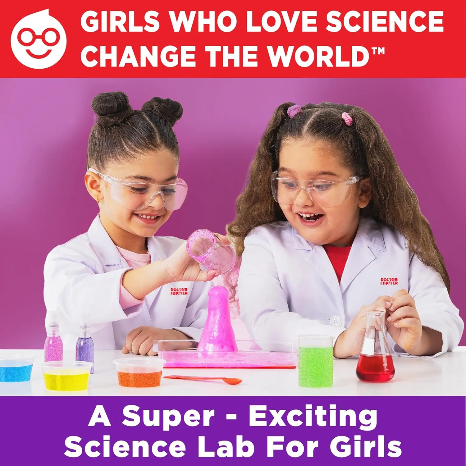Doctor Jupiter Girls First Science Experiment Kit for Kids Ages 4-5-6-7-8| Birthday Gift Ideas for 4  Year Old Girls| STEM Learning & Educational Toys