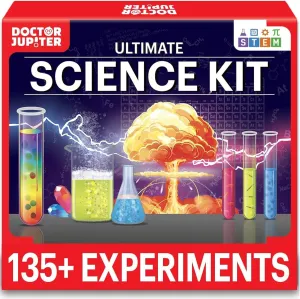 Doctor Jupiter Science Kit for Kids Ages 8-9-10-11-12-13-14| Birthday Gift Ideas for Boys & Girls 8  Years Old | STEM Toy with 135  Experiments| Learning & Educational Kits