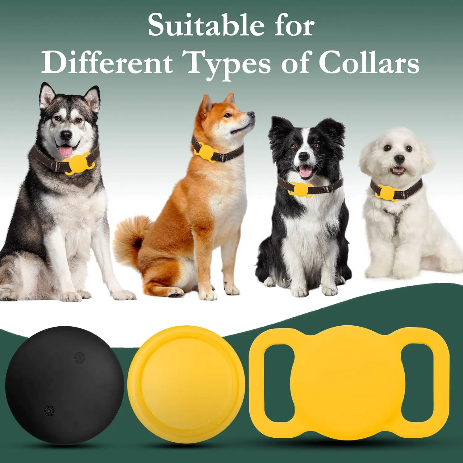 Dog Location Tracker, Waterproof Pet Tracker, MFi Certificated Tracking Device, Bluetooth with Collar Holder, No Monthly Fee, Works with Find My, Not GPS Tracker (iOS Only) (Orange)