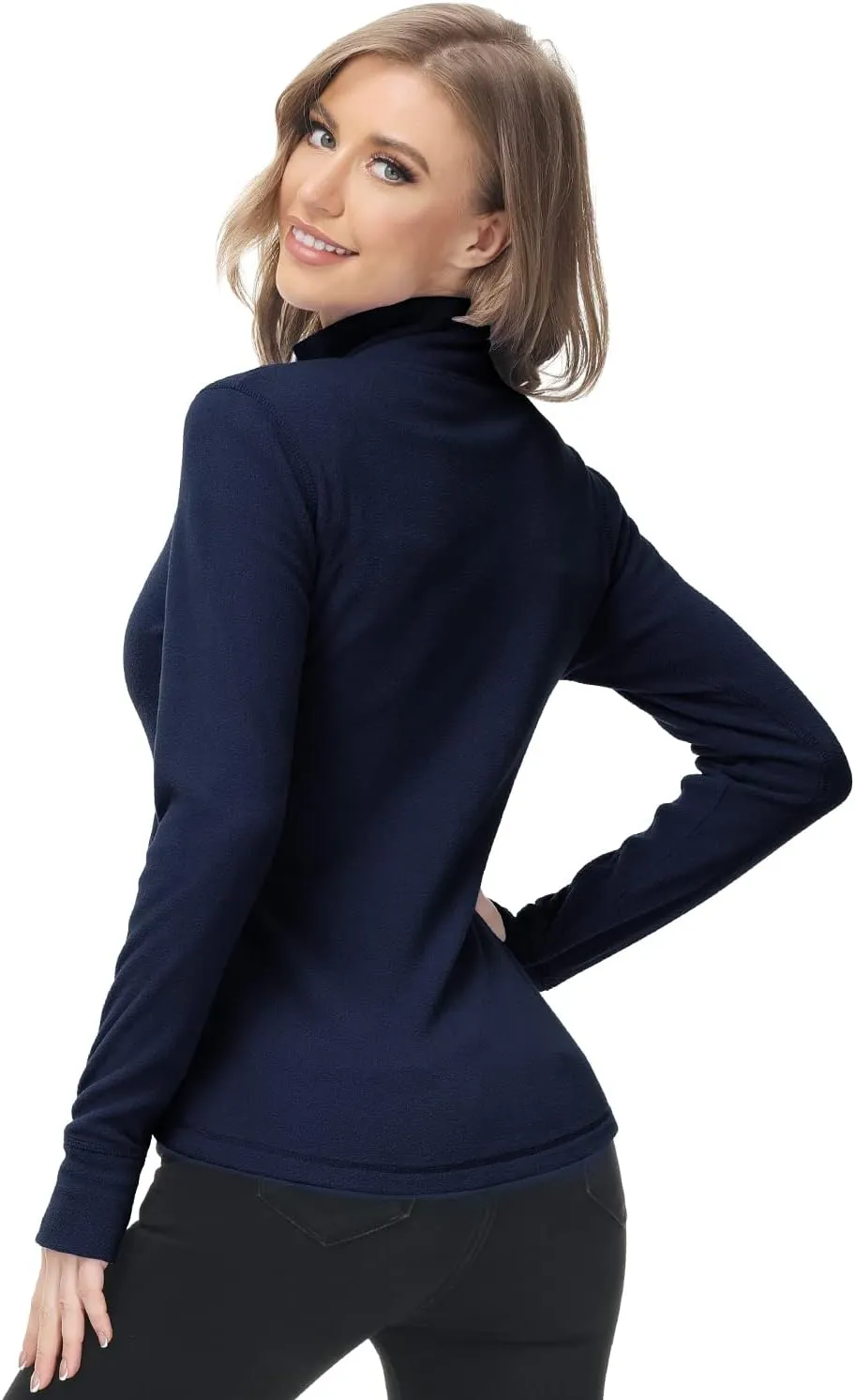 Dolcevida Women's Lightweight Soft Fleece Athletic Running Track Jackets Slim Fit Workout Jacket with Thumb Holes