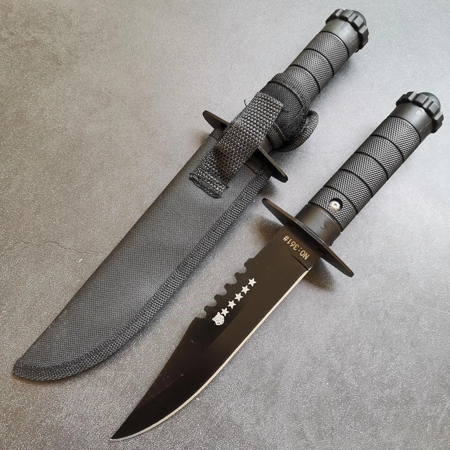 DOOM BLADE 3-Piece Hunting & Survival Knife Combo Set - Large Folding & Fixed Blade with Nylon Sheath, 440C Steel Blade for Outdoor Use