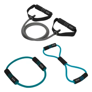 Dr. Scholl's 3 Piece Stretch & Tone Multi-Band Resistance Kit (10lb Band, 20lb Figure 8 Band, 20lb Circular Band) - Balance, Stability, Joint Rehabilitation, Muscle Pain, Injuries, Arthritis