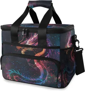 Dragon Galaxy Cooler Bag Insulated Cooler Soft Sided Cooler 24 Can Portable Picnic Bag Large Leakproof Lunch Bag Box for Beach Grocery Camping Travel Car Men Women