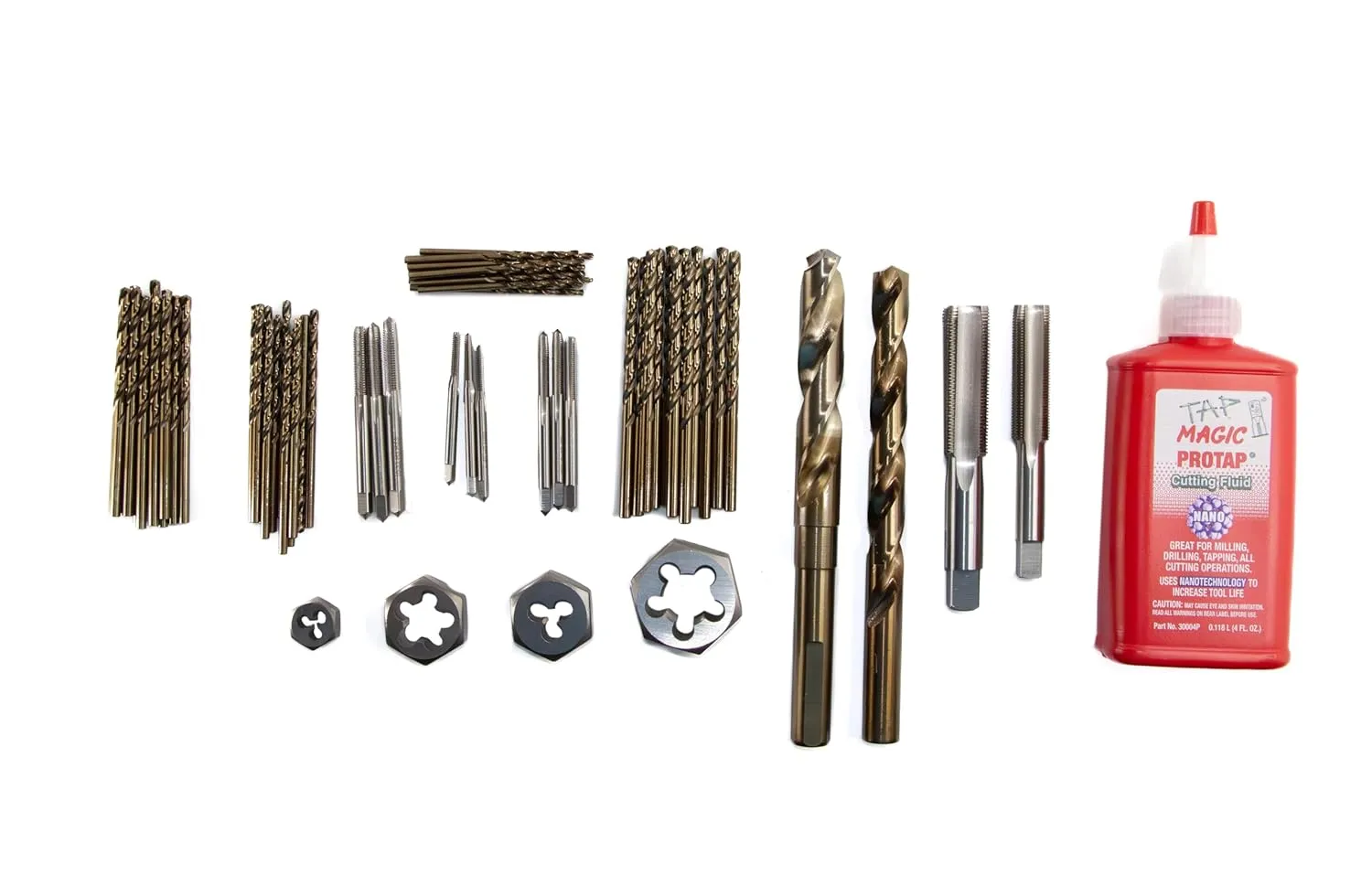 Drill America 70 Piece Gunsmith Tool Kit, Drill, Tap and Die Kit, Firearm Tool Set with Popular Gunsmithing Taps, Cobalt Drill Bits, Dies and Cutting Fluid with Storage Bag, KMZGSMT73