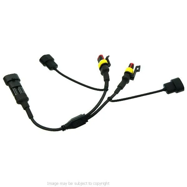 Dual Charger Adaptor for Ultimate Addons Waterproof Motorcycle Battery Cable (sku 14269)