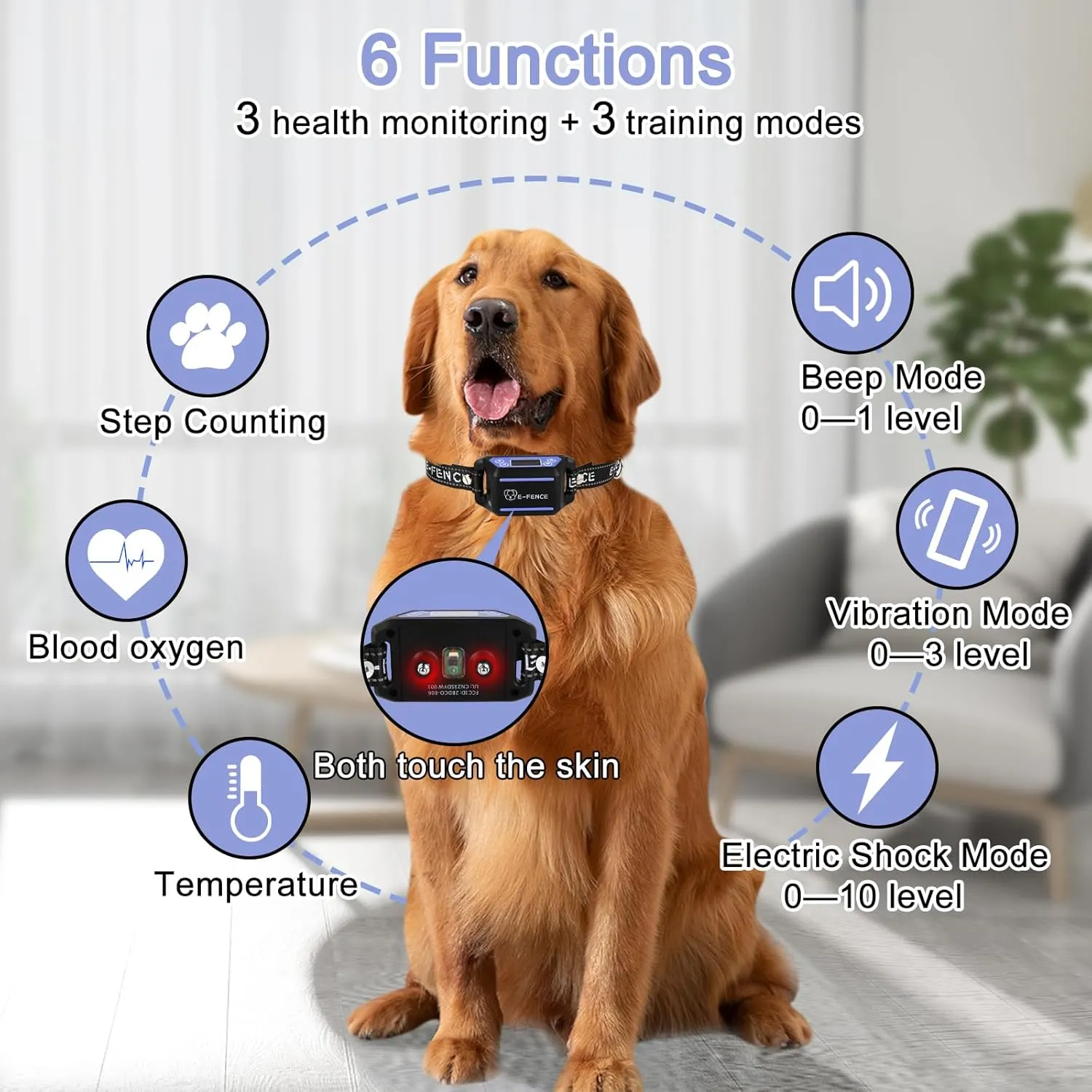 E-FENCE 2 Pack GPS Wireless Dog Collar Fence System,Electric Dog Shock Collar Fence,Pet Containment System Rechargeable,Outdoor Use Only