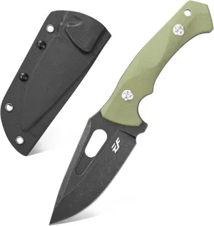 Eafengrow EF109 Fixed Blade Knife D2 Steel Blade G10 Handle Field Utility Knife with Kydex Sheath for Outdoor Camping Hiking