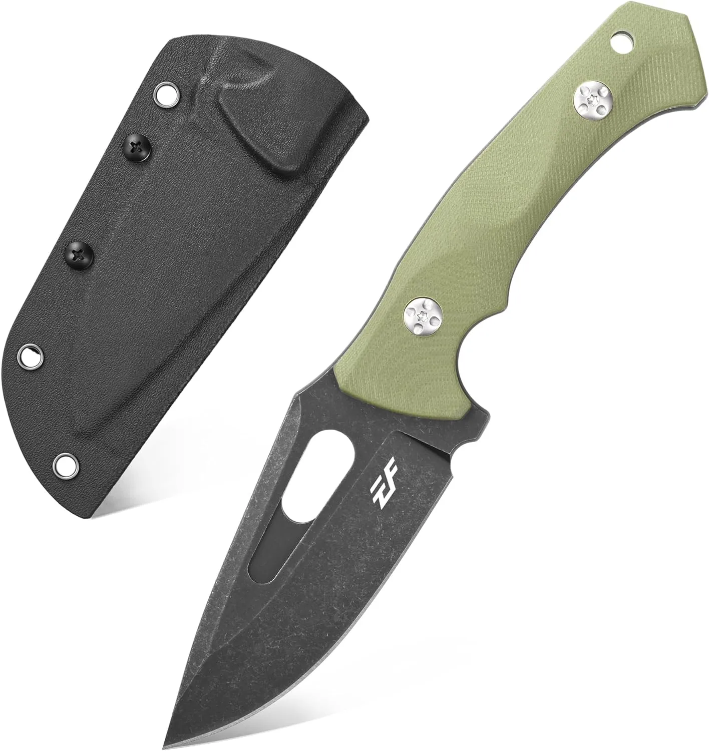 Eafengrow EF109 Fixed Blade Knife D2 Steel Blade G10 Handle Field Utility Knife with Kydex Sheath for Outdoor Camping Hiking