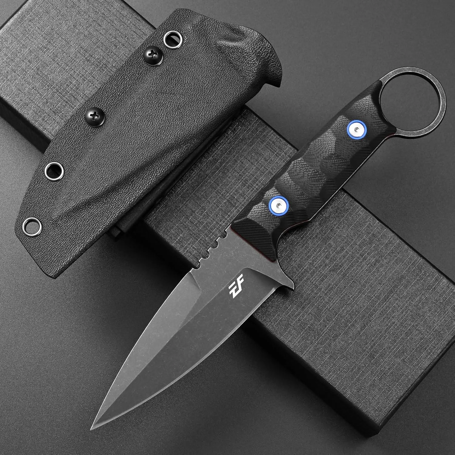 Eafengrow EF152 Fixed Blade Knife K110 Steel Blade G10 Handle Full Tang EDC Tool Knife for Outdoor Working Camping Hiking