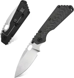 Eafengrow EF225 Pocket Knife Hunting Knives D2 Blade Titanium Handle with Clip EDC Tools Survival (black)