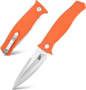 Eafengrow EF238 Folding Knife D2 Steel Blade G10 Handle EDC Tool Knives for Outdoor Working Camping Hiking(Orange)