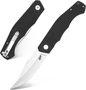 Eafengrow EF241 Folding Knife D2 Steel Blade G10 Handle EDC Tool Knives for Outdoor Working Camping Hiking(black)