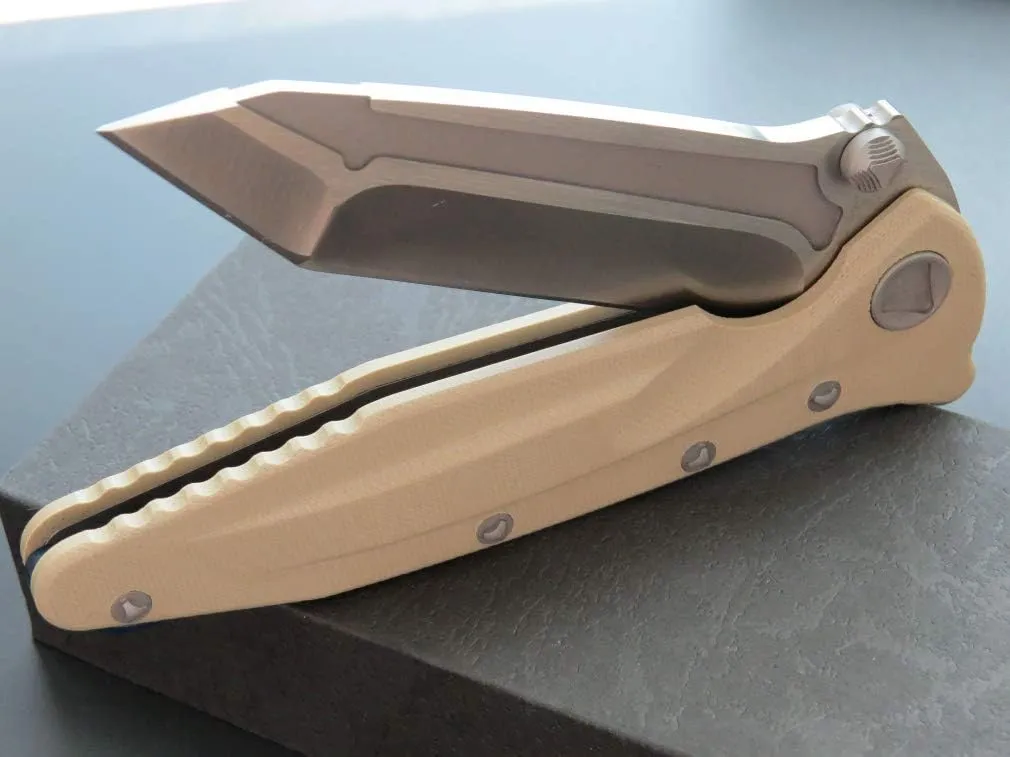 Eafengrow EF55 Pocket Knife Folding Knife G10 Handle D2 Steel Blade Folder EDC Tool Knifes for Working Camping with Clip(Desert)