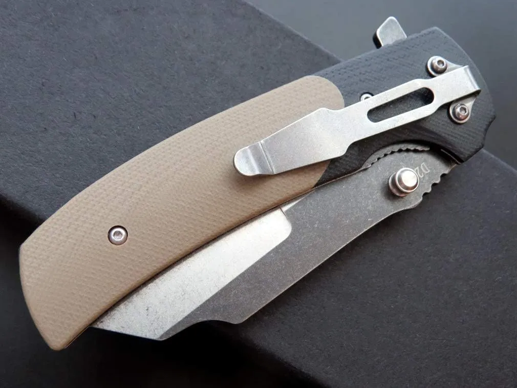 Eafengrow EF69 Pocket EDC Knife with Clip,Flipper Folding Knife for Camping Survival and Outdoor Activities Liner Lock. (EF69-desert)