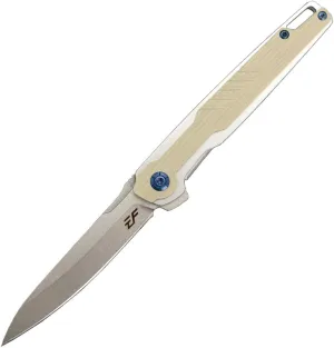 Eafengrow EF942 EDC Folding Knife, D2 Steel Blade Titanium Plating & G10 Handle,Pocket Clip with Frame Lock EDC Pocket Knife for Camping Hiking Survival Outdoor(Desert)
