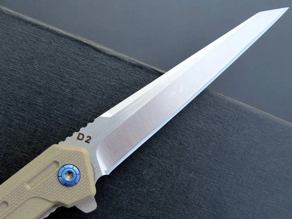 Eafengrow EF948 Folding Knife D2 Steel Blade   G10 Handle camping Knife Outdoor EDC Tool Knives (Desert)