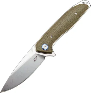 Eafengrow EF972 Folding Knife, D2 Steel Blade Micarta Handle Pocket Knife Folder for Outdoor Camping Hiking Working EDC Tool Knife(army green)