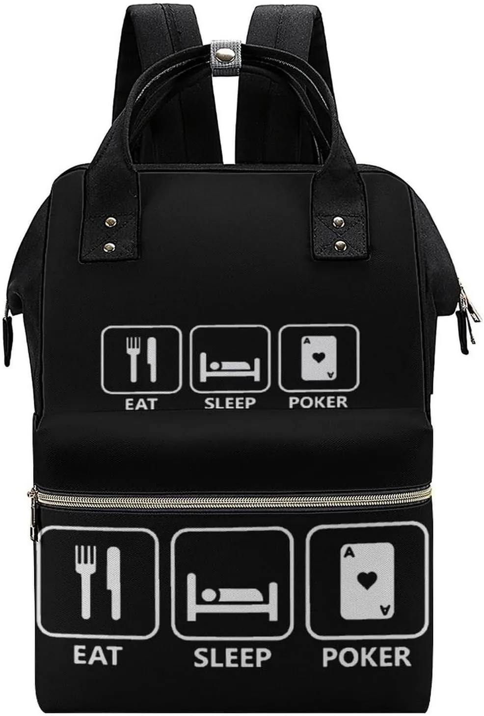 Eat Sleep Poker Large Travel Bag Backpack Waterproof Bags for Women Back Pack with Bottle Pocket
