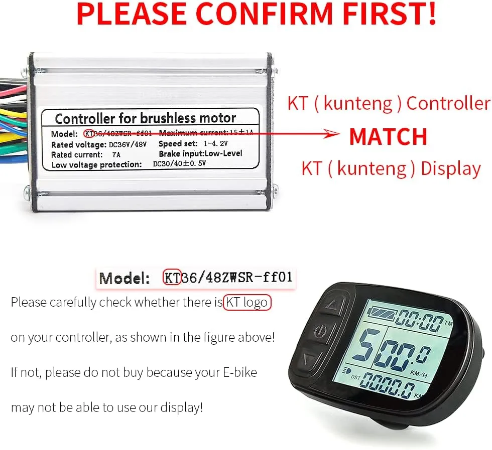Ebike LCD Display Meter KT-LCD5 24V 36V 48V 52V Electric Bike Conversion Kit Display for KT Controller