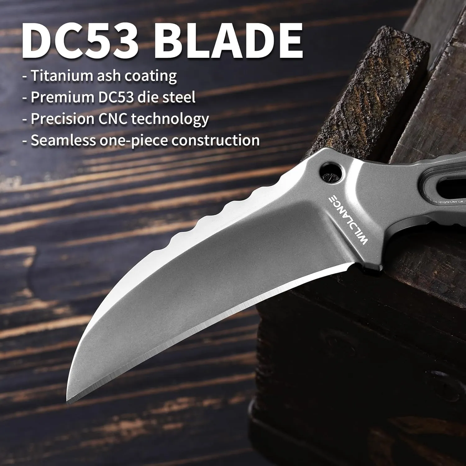 EDC Fixed Blade Knife with Sheath, Camping Knife Fixed Blade 3.2" Outdoor Survival Blade Full Tang Hunting Knives for Men Women IB-03