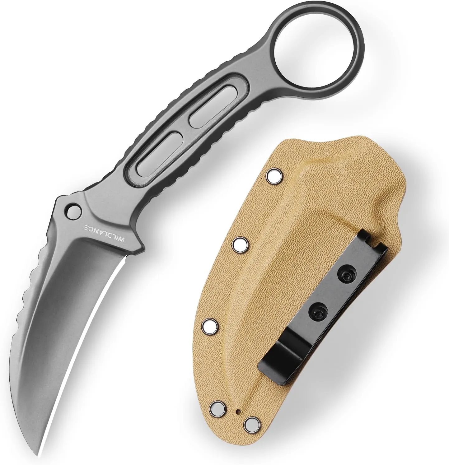 EDC Fixed Blade Knife with Sheath, Camping Knife Fixed Blade 3.2" Outdoor Survival Blade Full Tang Hunting Knives for Men Women IB-03