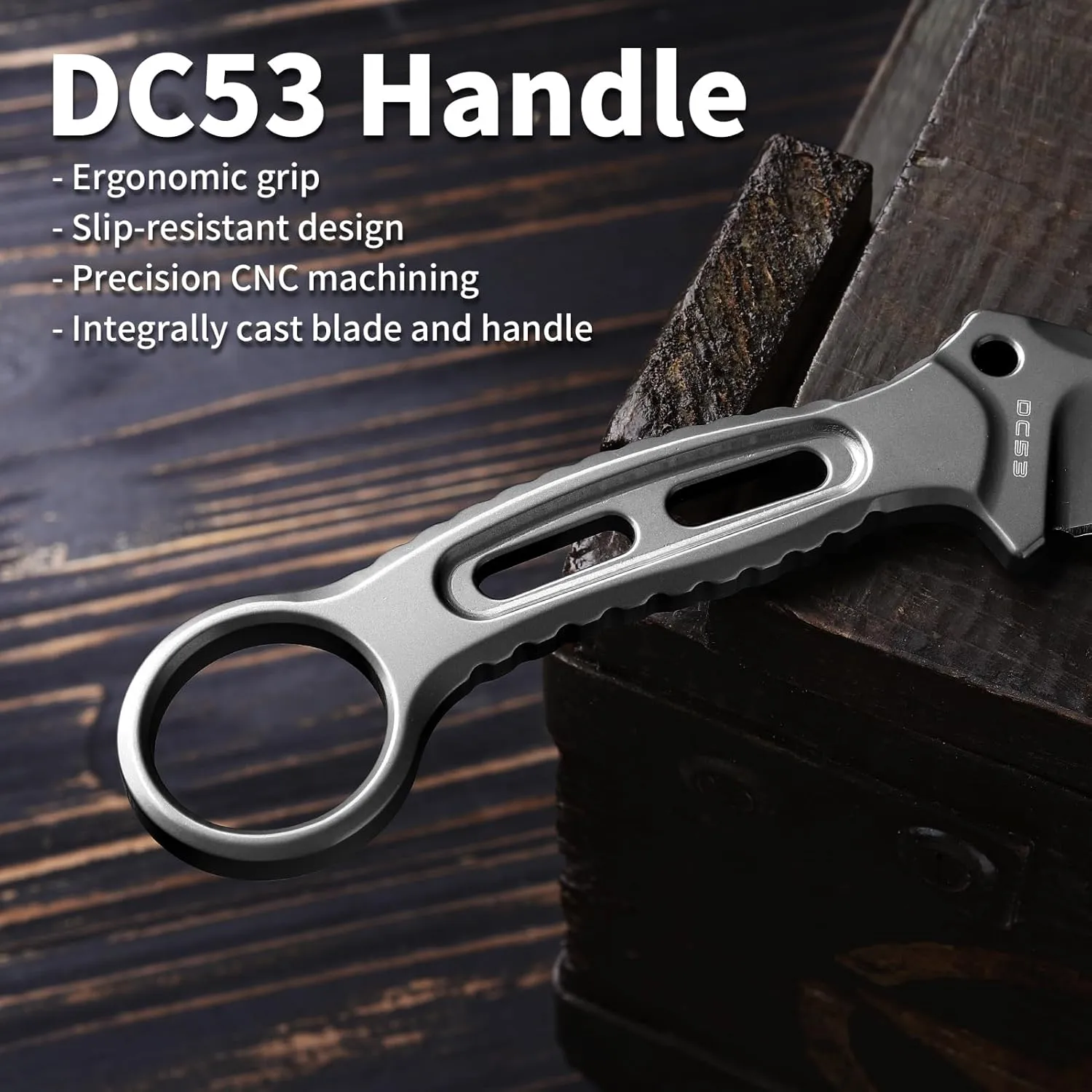 EDC Fixed Blade Knife with Sheath, Camping Knife Fixed Blade 3.2" Outdoor Survival Blade Full Tang Hunting Knives for Men Women IB-03