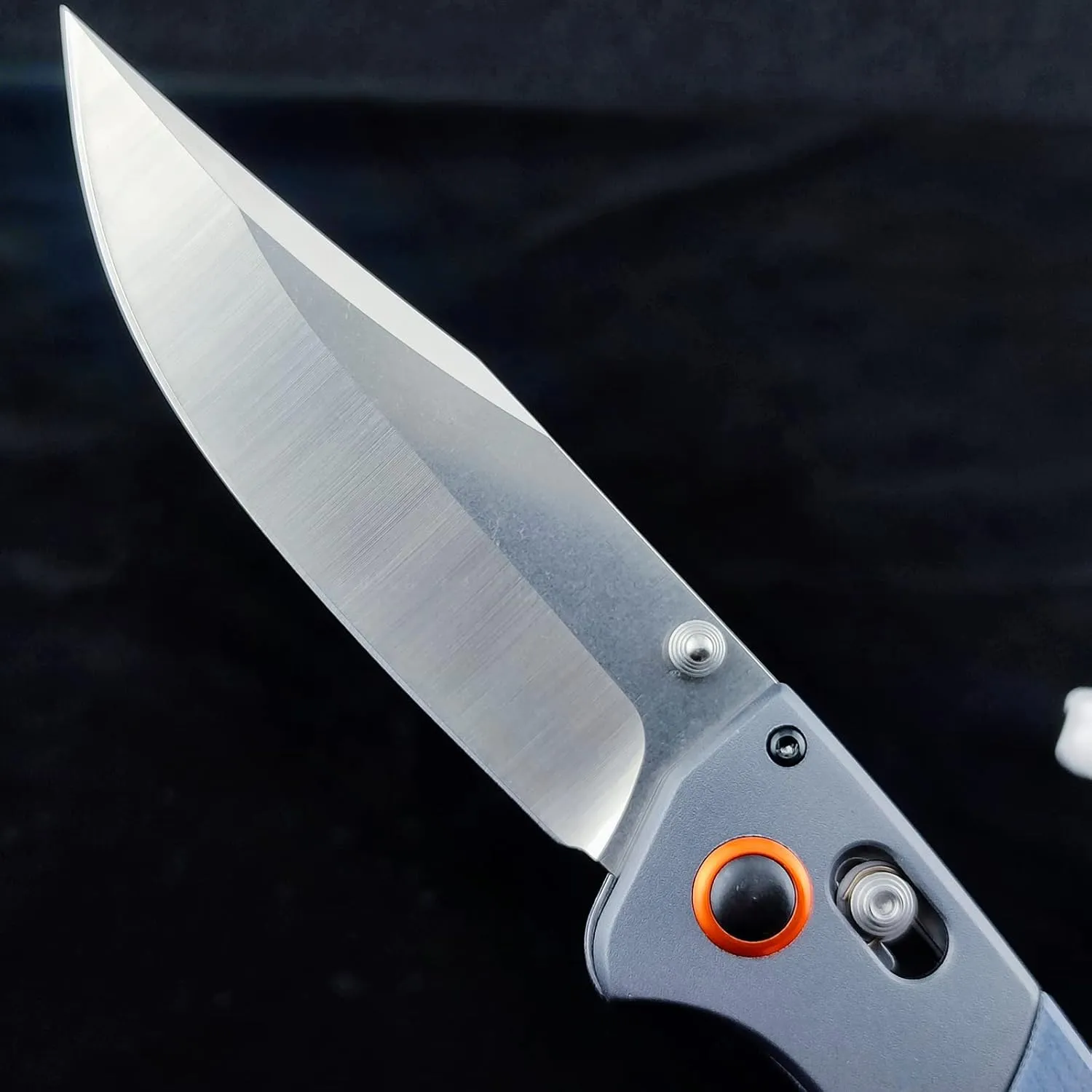 EDC Poceket Knife for Men, Clip Point D2 Blade, Plain Edge, Satin Finish, G10 handle, Axis Lock, Thumb Stud Manual Open Camping Folding Knife for Outdoor Fishing (blue)