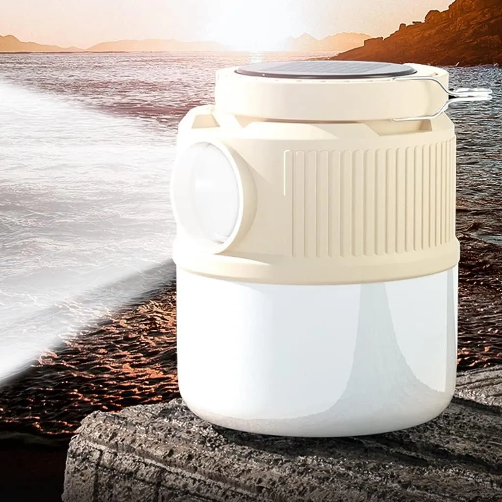 Electric Lanterns Solar Rechargeable Camping Lights, Long Battery Life, Outdoor Emergency Lighting Campsite Tent Hanging Lights Led (Color : White, Size : 110 * 110 * 130mm)