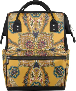 Elegant Palace Embroidery Diaper Bag Backpack Large Compartment Mommy Bag with Stroller Straps Waterproof Casual Daypack for Mom and Dad Travel Bag
