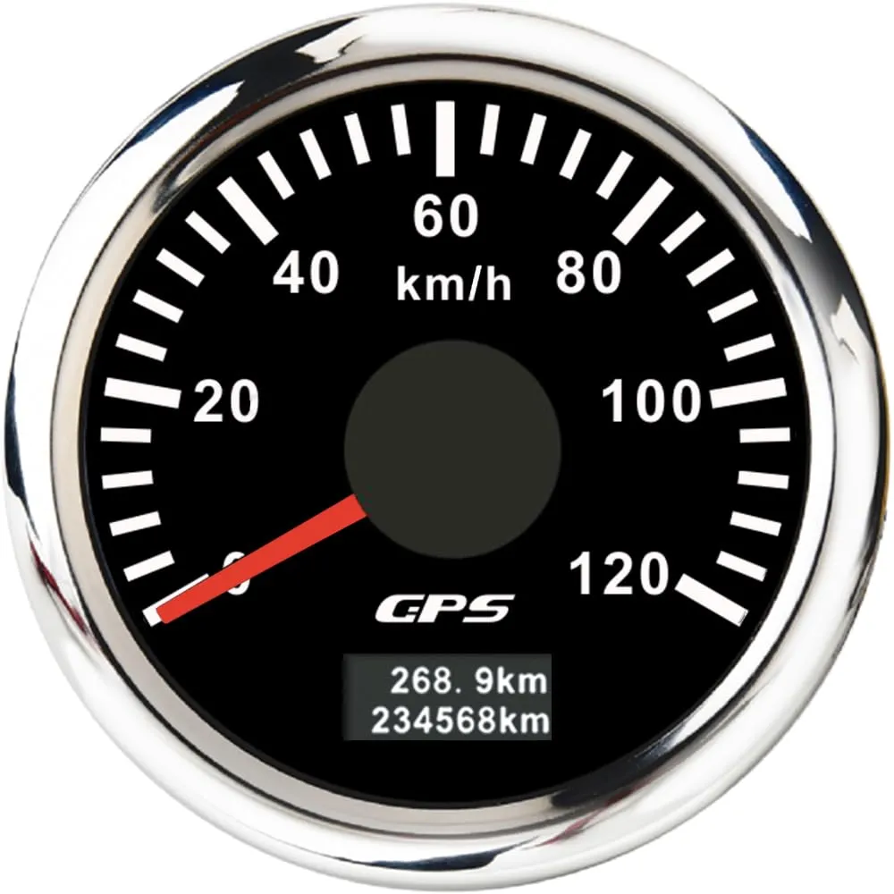 ELING 52mm GPS Speedometer 120km/h Odometer for Sailboat RV with Tripmeter 12Volt 24Volt 7 Colors Backlight