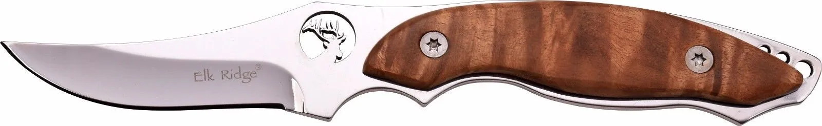 Elk Ridge 7" Fixed Bladed Hunting Knife with Burl Wood Handles and Sheath! ER538