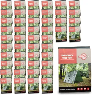 Emergency Zone Reflective & Green Survival 2 Person Tube Tents. Available in 1, 2, 3, 48 Packs. (Green, 48)