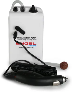 Engel Coolers ENG-AP Lightweight Portable Live Bait 2 Speed Aerator Pump with 12V Powered Adapter for Coolers or Buckets, White