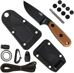 ESEE Knives Izula Fixed Blade Knife with Survival Kit, Handles, Sheath, & Clip Plate (Coyote Brown)
