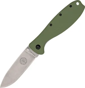 ESEE Zancudo Framelock Folding Knife – Stonewashed D2 Blade w/  Green Handle
