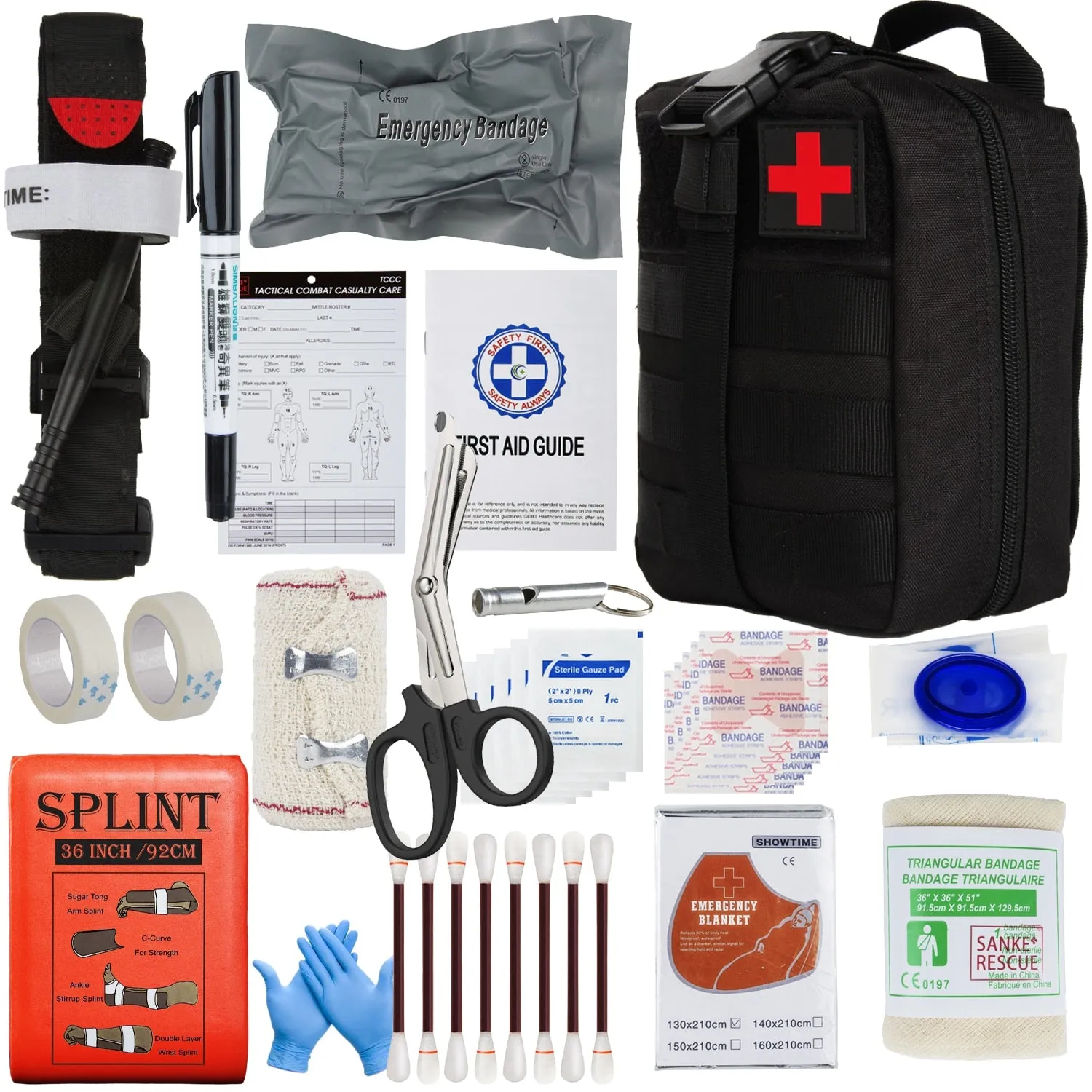 Essential Military IFAK Trauma Survival Kit: First Aid Medical Pouch for Emergency Situations during Travel, Hiking, and Car Trips