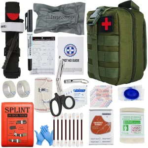 Essential Military IFAK Trauma Survival Kit: First Aid Medical Pouch for Emergency Situations during Travel, Hiking, and Car Trips