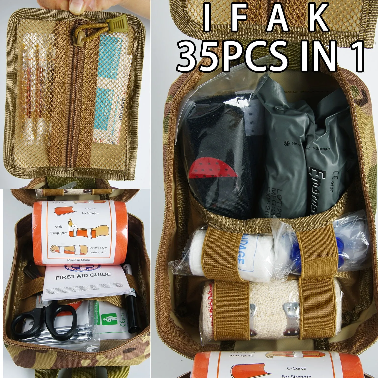 Essential Military IFAK Trauma Survival Kit: First Aid Medical Pouch for Emergency Situations during Travel, Hiking, and Car Trips