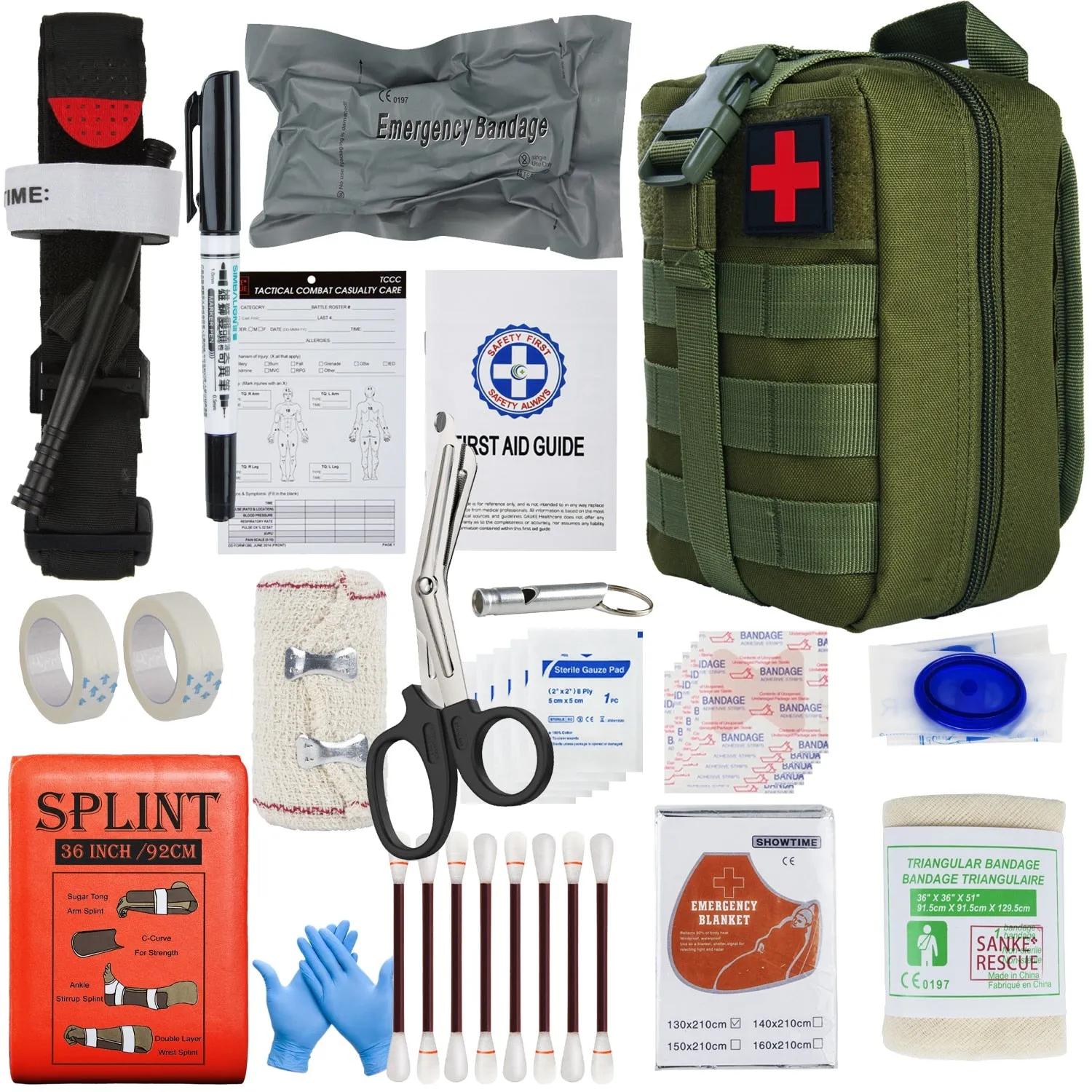 Essential Military IFAK Trauma Survival Kit: First Aid Medical Pouch for Emergency Situations during Travel, Hiking, and Car Trips