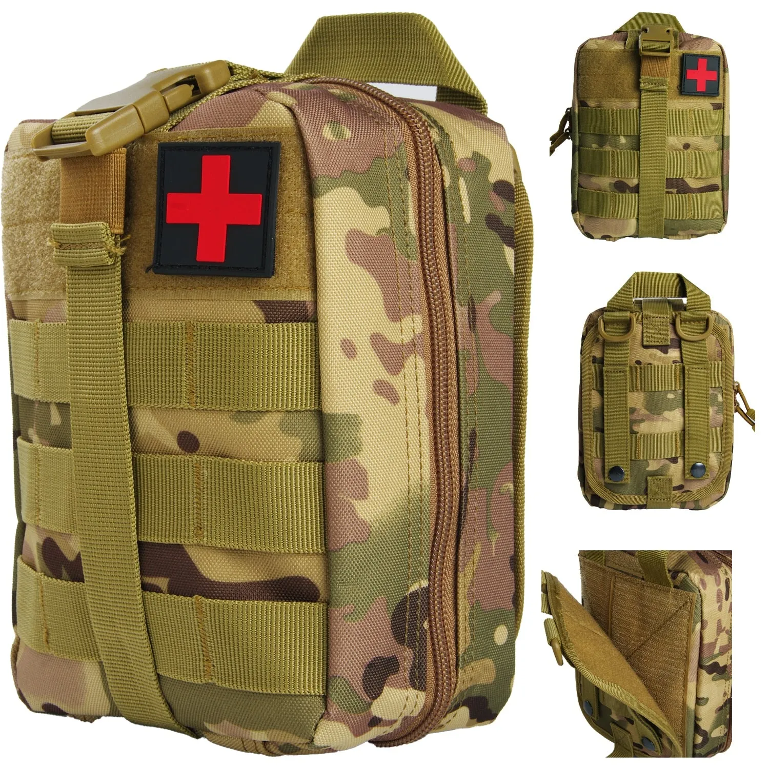 Essential Military IFAK Trauma Survival Kit: First Aid Medical Pouch for Emergency Situations during Travel, Hiking, and Car Trips