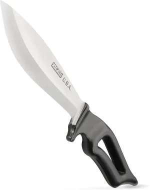 Estwing Bowie Knife - 6" Fixed Blade with Forged Steel Construction & Reinforced Nylon Sheath - EBK-6, Black