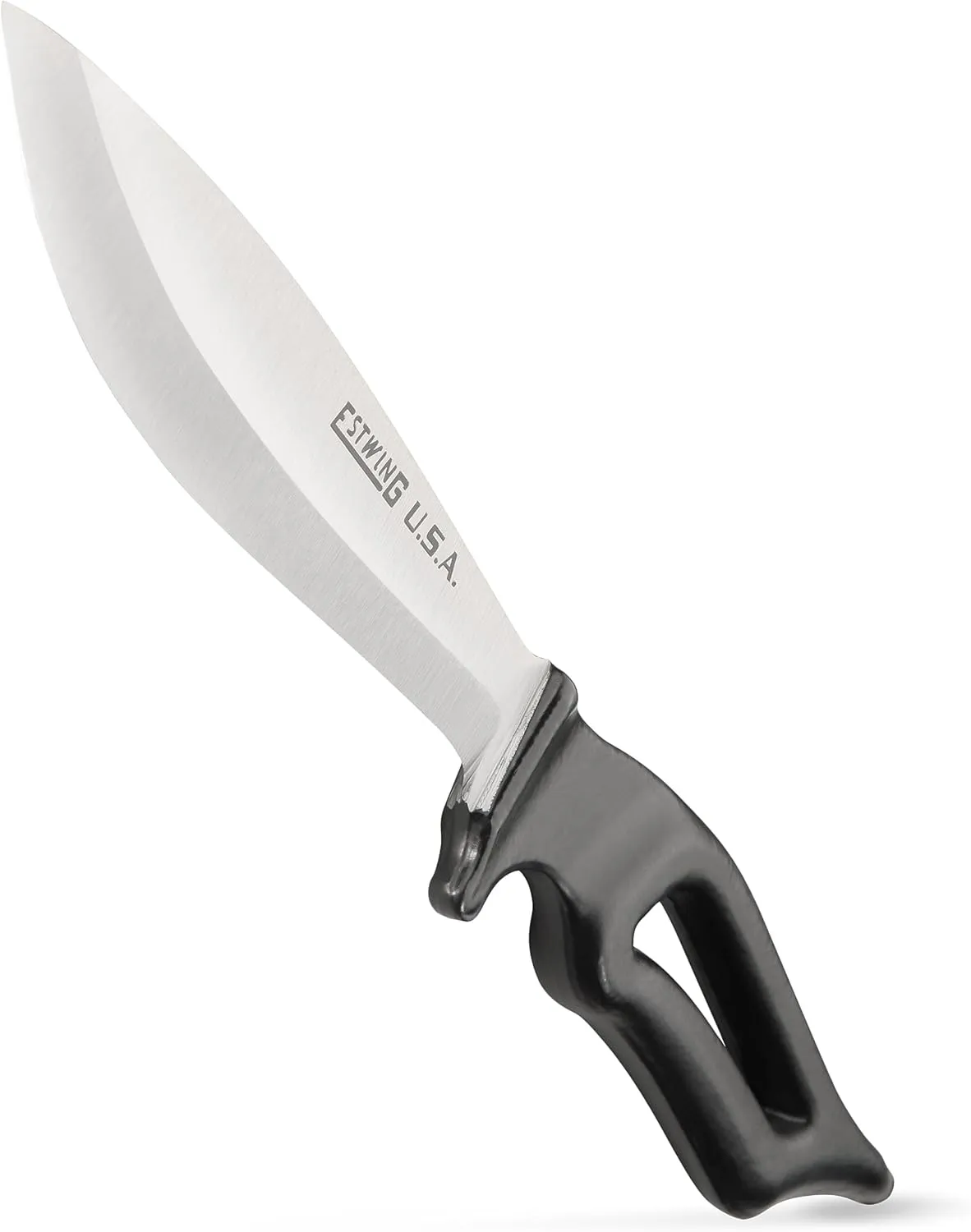 Estwing Bowie Knife - 6" Fixed Blade with Forged Steel Construction & Reinforced Nylon Sheath - EBK-6, Black