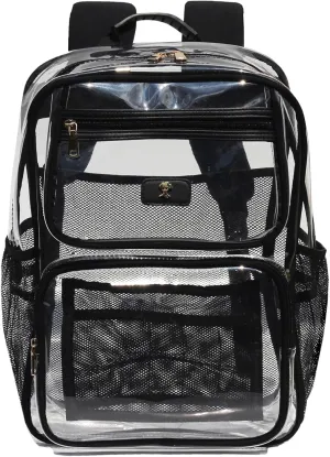 ESVAN Clear Backpack Transparent Stadium Approved See Through Backpack for Middle College Laptop Bag
