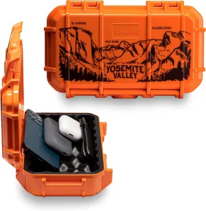 Evergreen X National Parks 56 EDC Dry Box Protective Case - National Parks Gift - for Phones, Camping, Travel, Adventure (Yosemite National Park, Orange), 9.5'' x 5.8'' x 2.8''